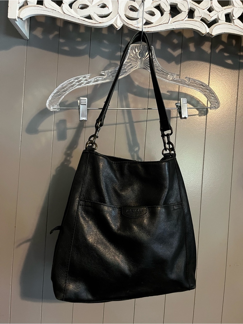 American Leather Co. Austin Triple Entry Bucket purse